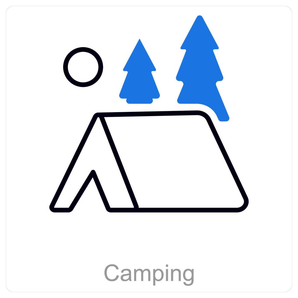 Camping and tent icon concept vector