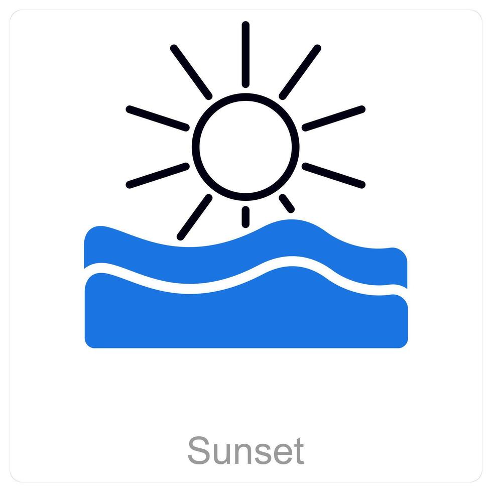 Sunset and sky icon concept vector