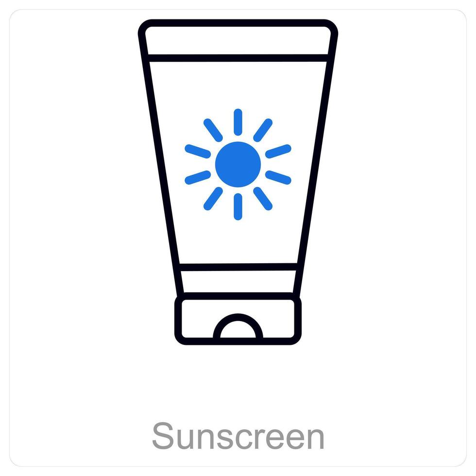 Sunscreen and spf icon concept vector