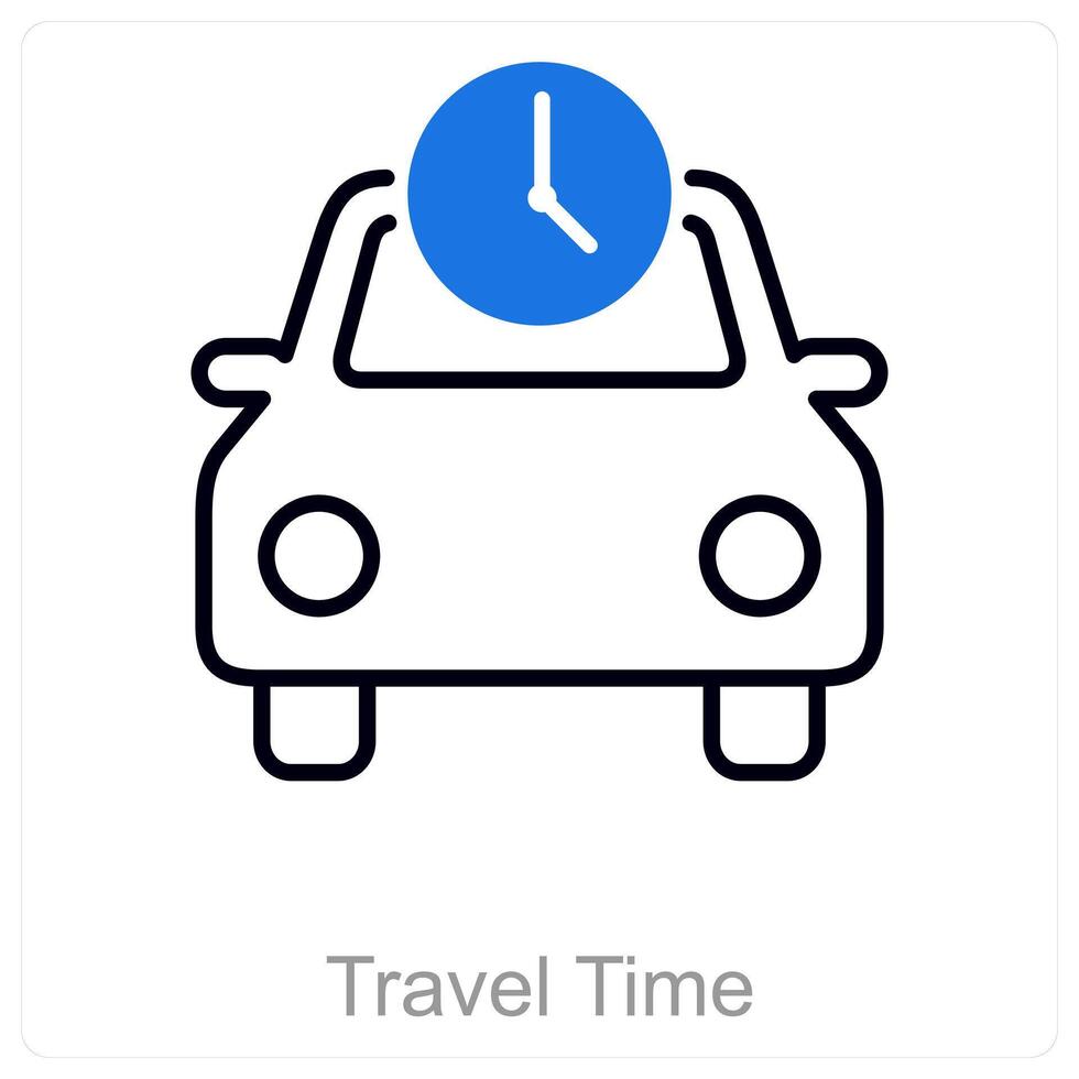 Travel Time and globe icon concept vector