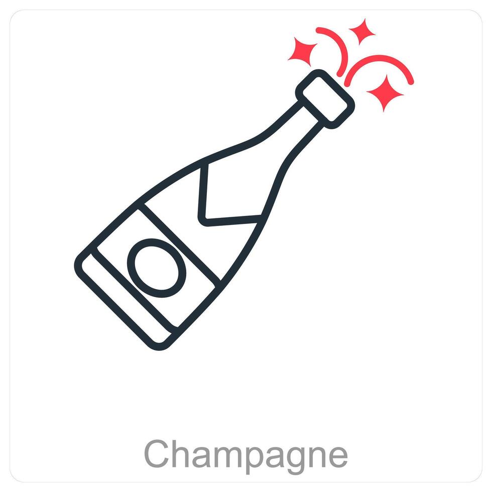Champagne and drink icon concept vector