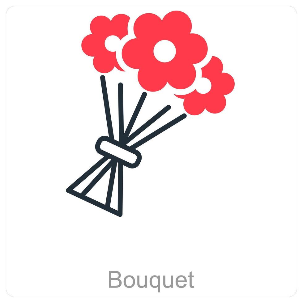 Bouquet and flowers icon concept vector