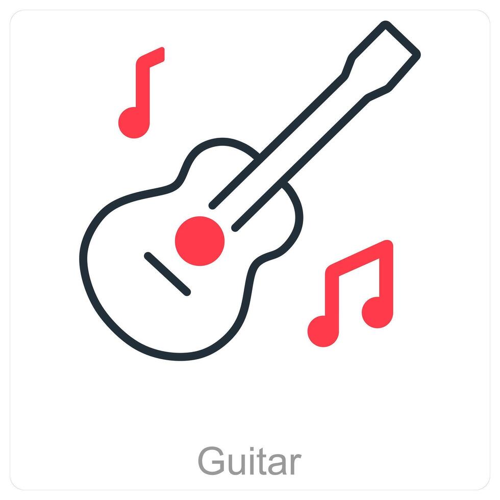 Guitar and music icon concept vector