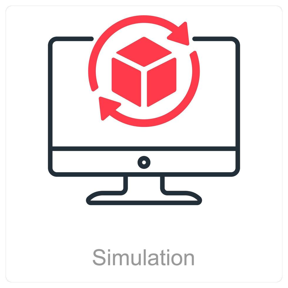 Simulation and reality icon concept vector