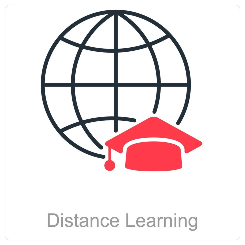 Distance Learning and education icon concept vector