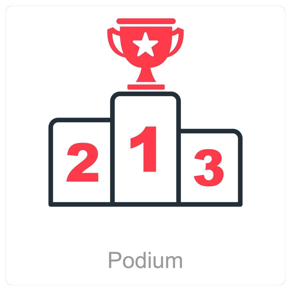 Podium and winner icon concept vector