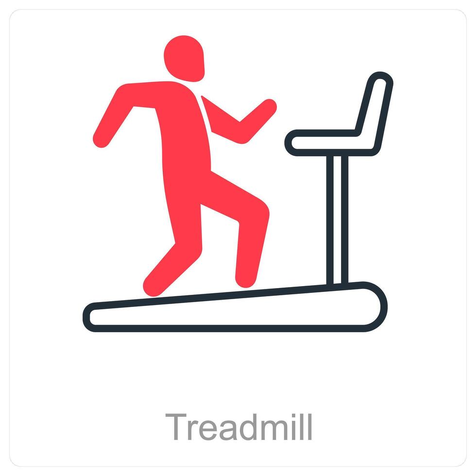 Treadmill and exercise icon concept vector