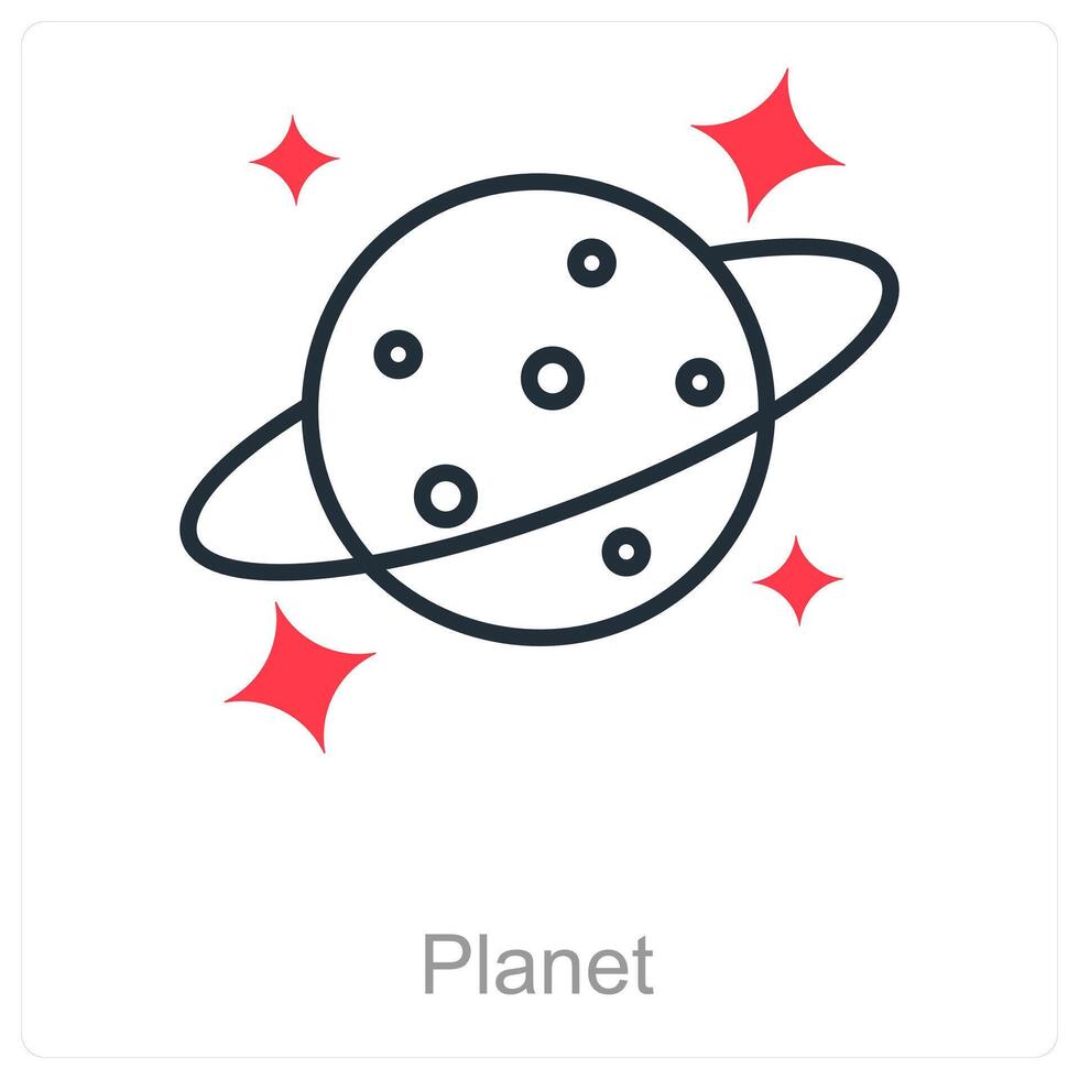 Planet and space icon concept vector