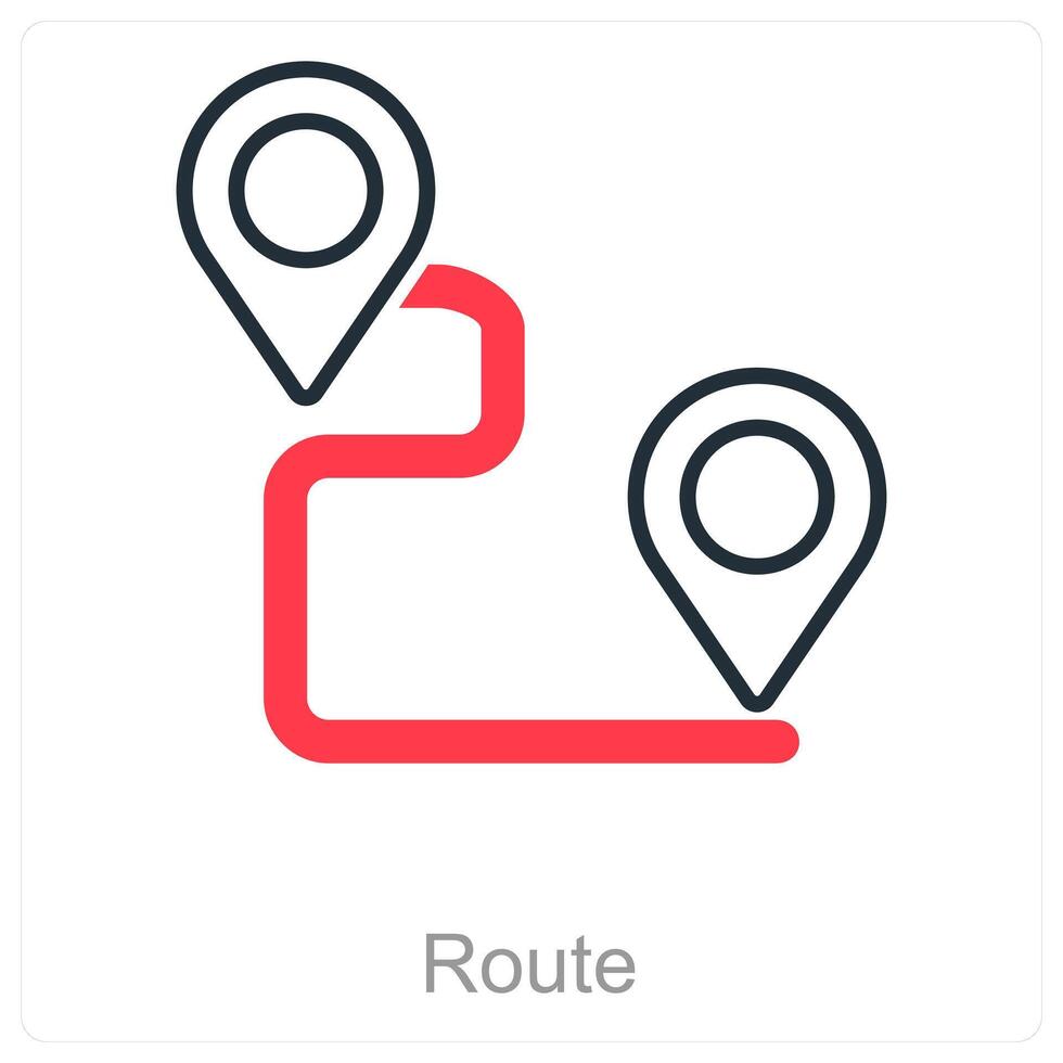 Route and path icon concept vector