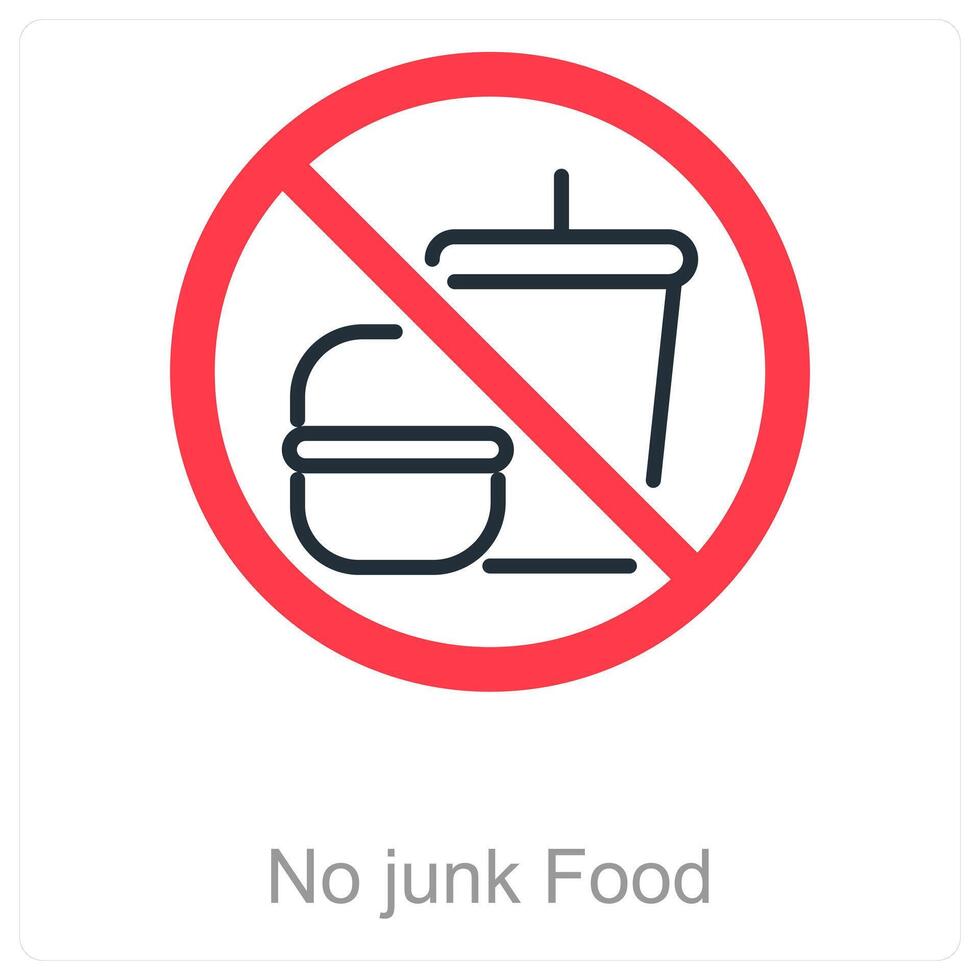 No junk Food and diet icon concept vector
