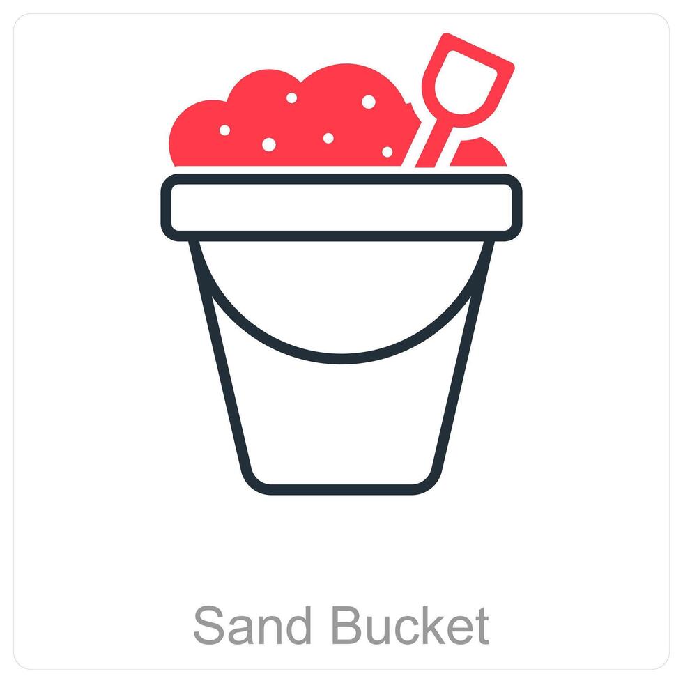 Sand Bucket and beach icon concept vector