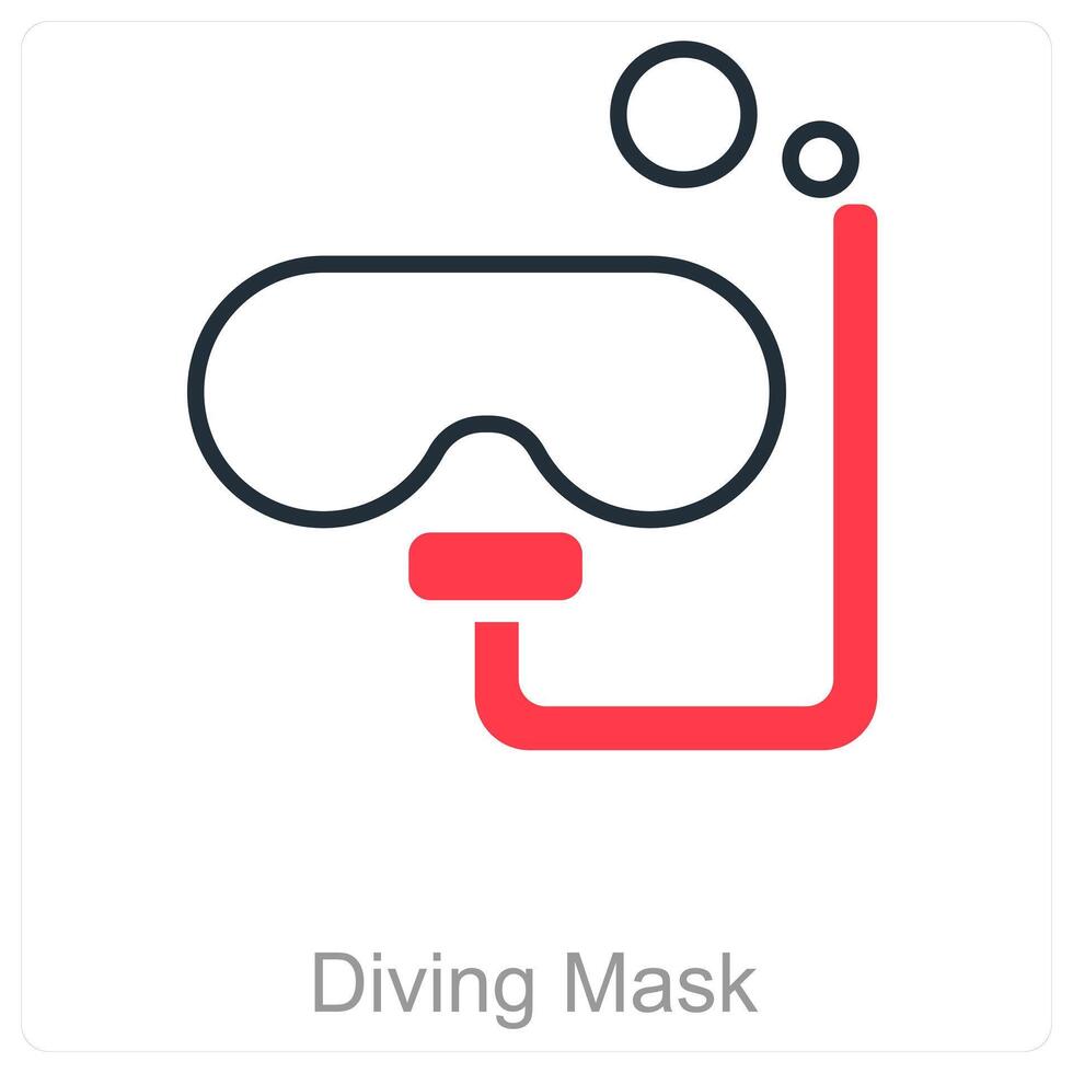Diving Mask and dive icon concept vector