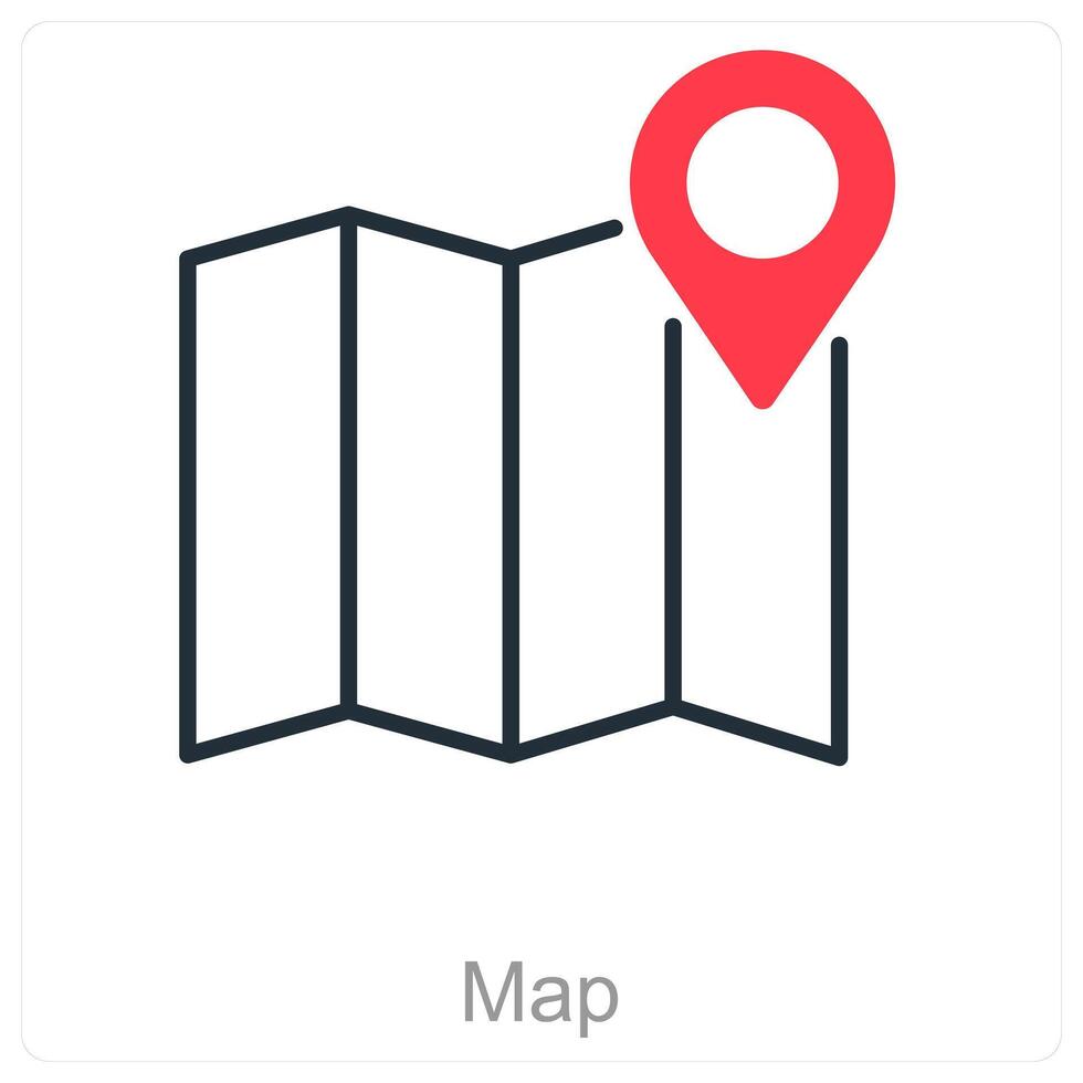 Map and globe icon concept vector