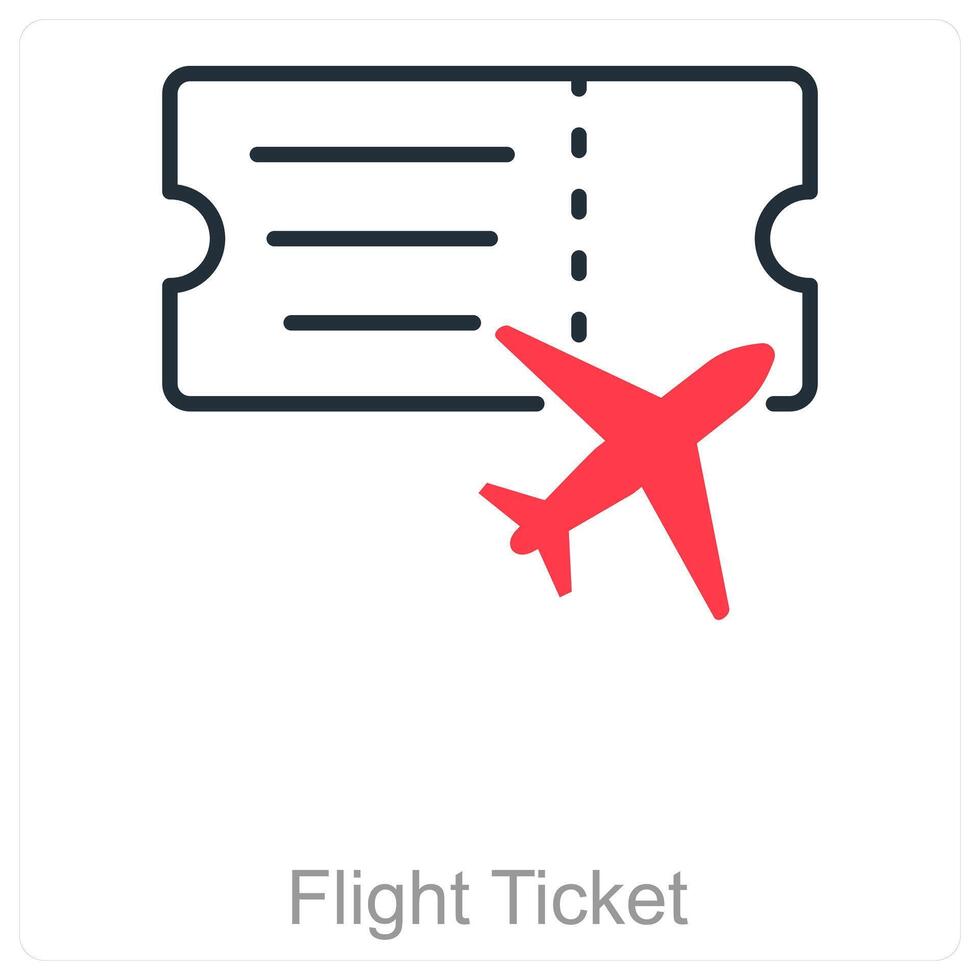 Flight Ticket and travel icon concept vector