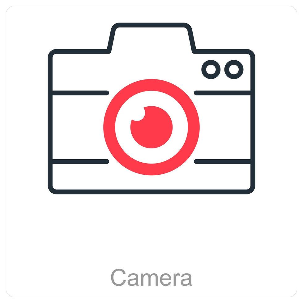 Camera and lens icon concept vector