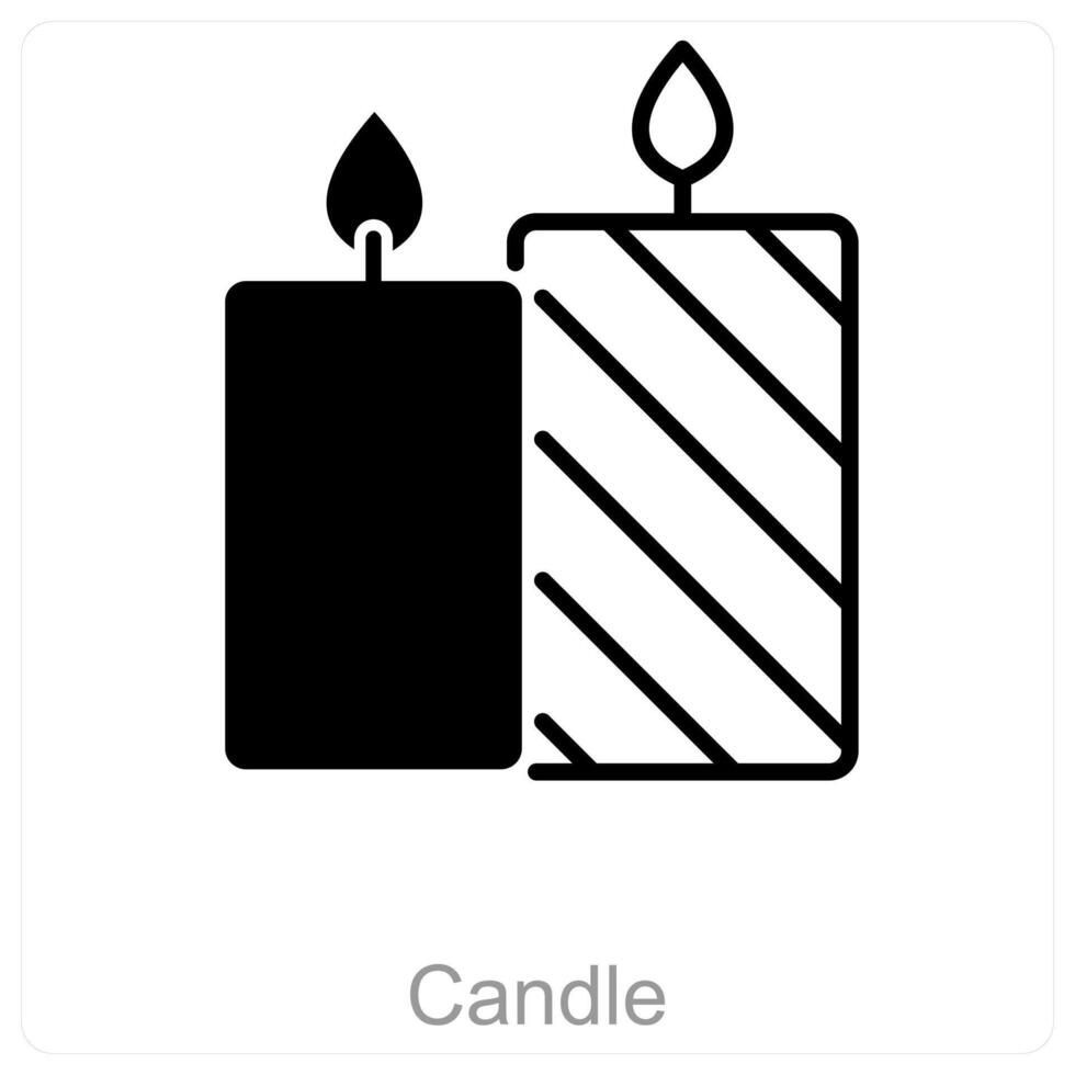 Candle and flame icon concept vector