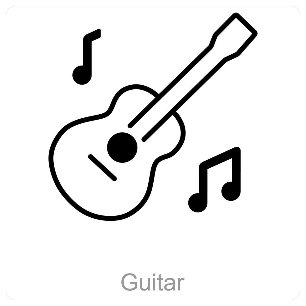 Guitar and music icon concept vector
