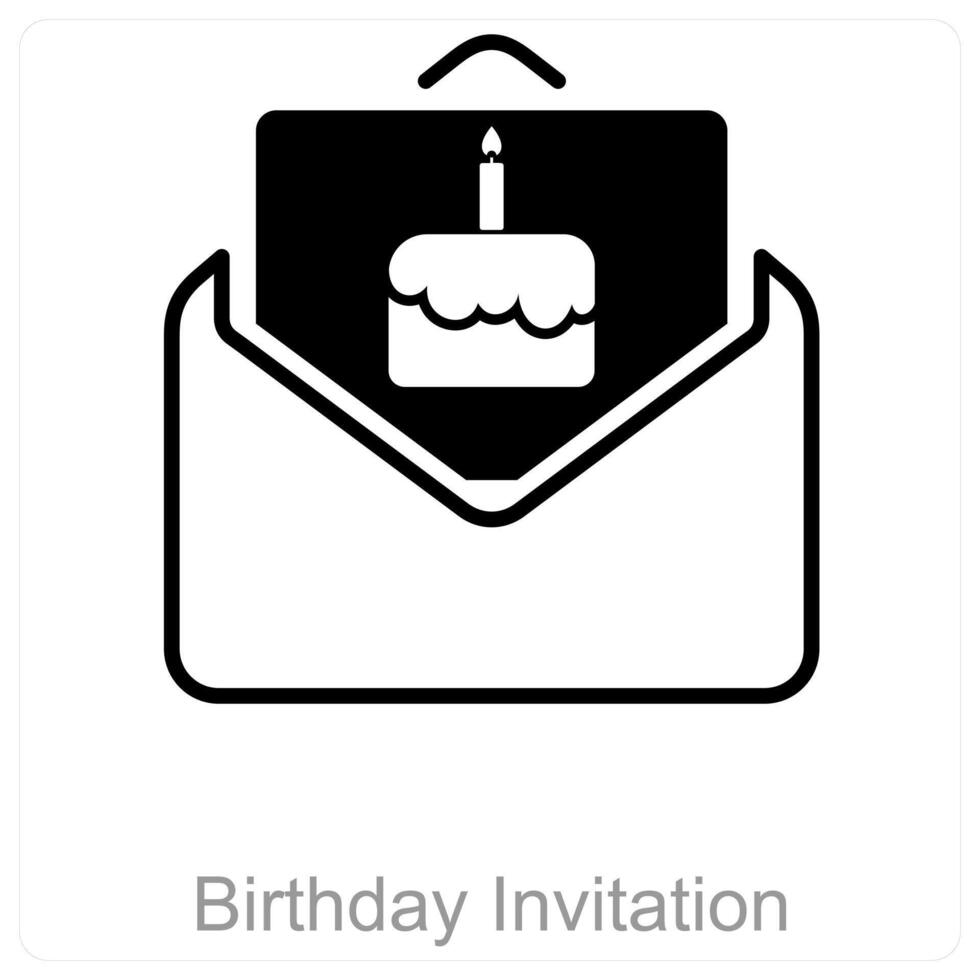 Birthday Invitation and birthday icon concept vector