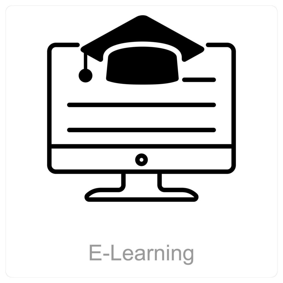 E-Learning and online icon concept vector