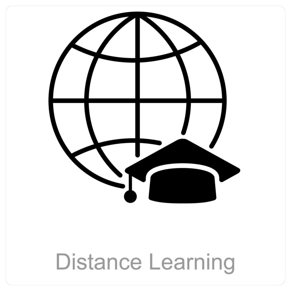 Distance Learning and education icon concept vector