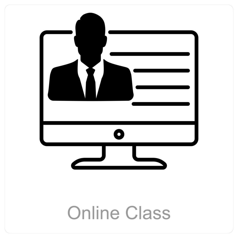 Online Class and digital icon concept vector