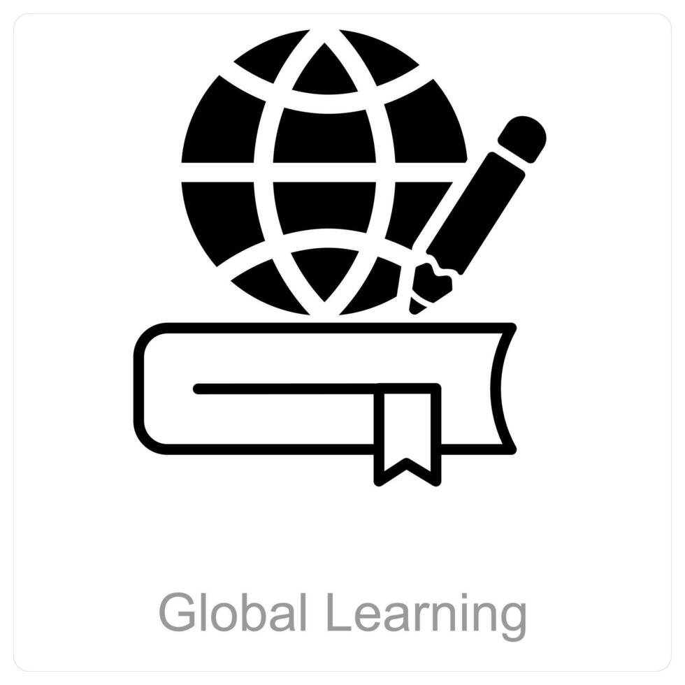 Global Learning and globe icon concept vector