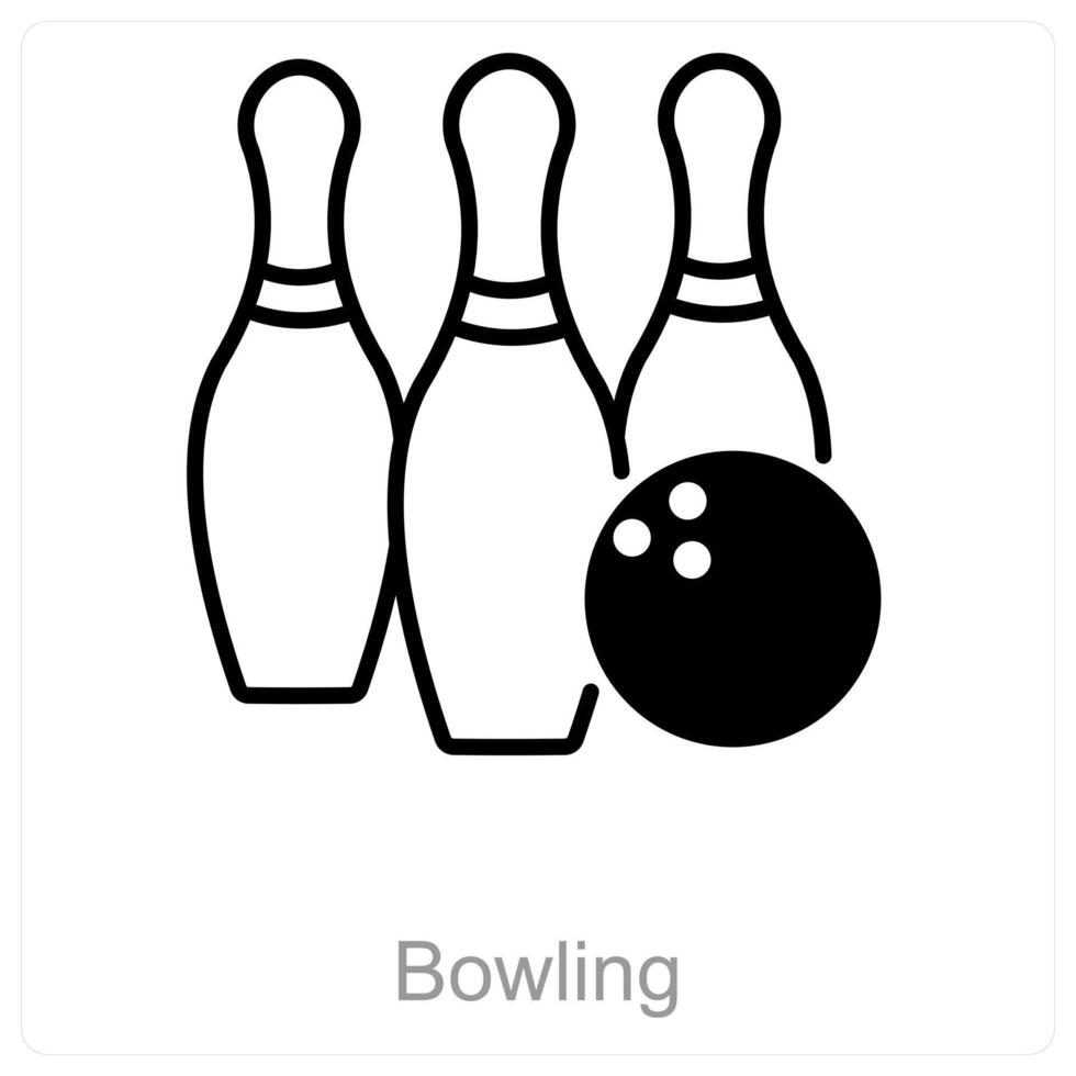 Bowling and ball icon concept vector