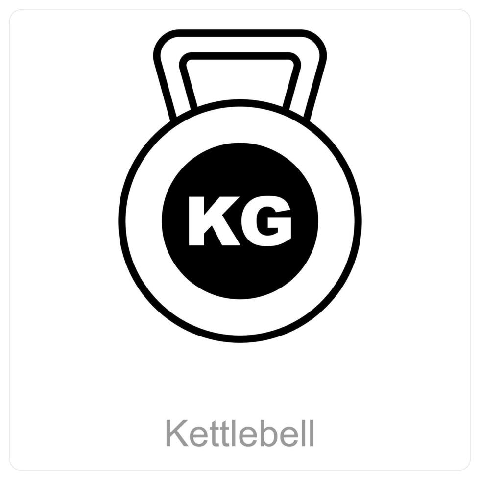 Kettlebell and gym icon concept vector