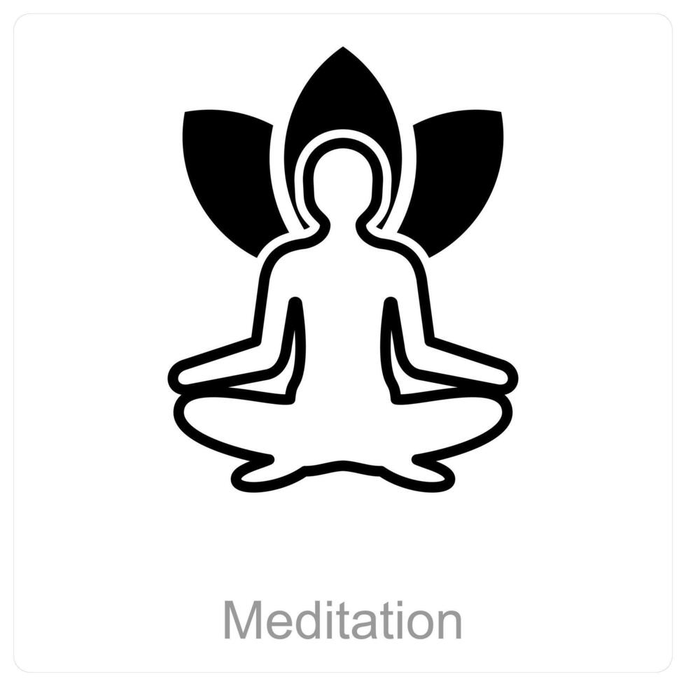Meditation and yoga icon concept vector