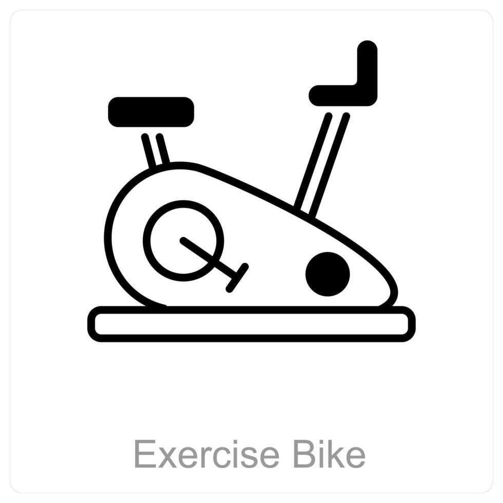 Exercise Bike and fitness icon concept vector