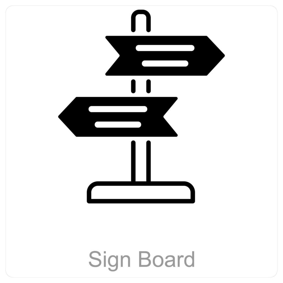 Sign Board and arrow icon concept vector