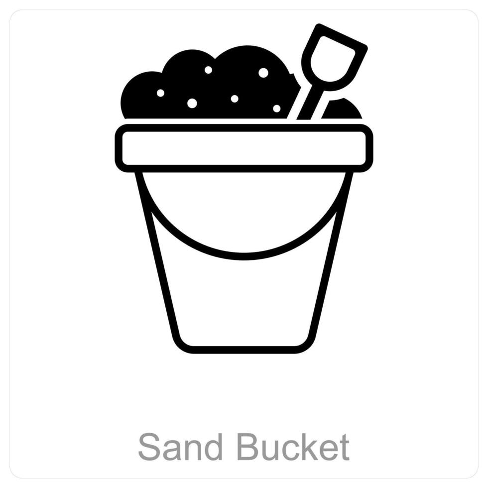 Sand Bucket and beach icon concept vector