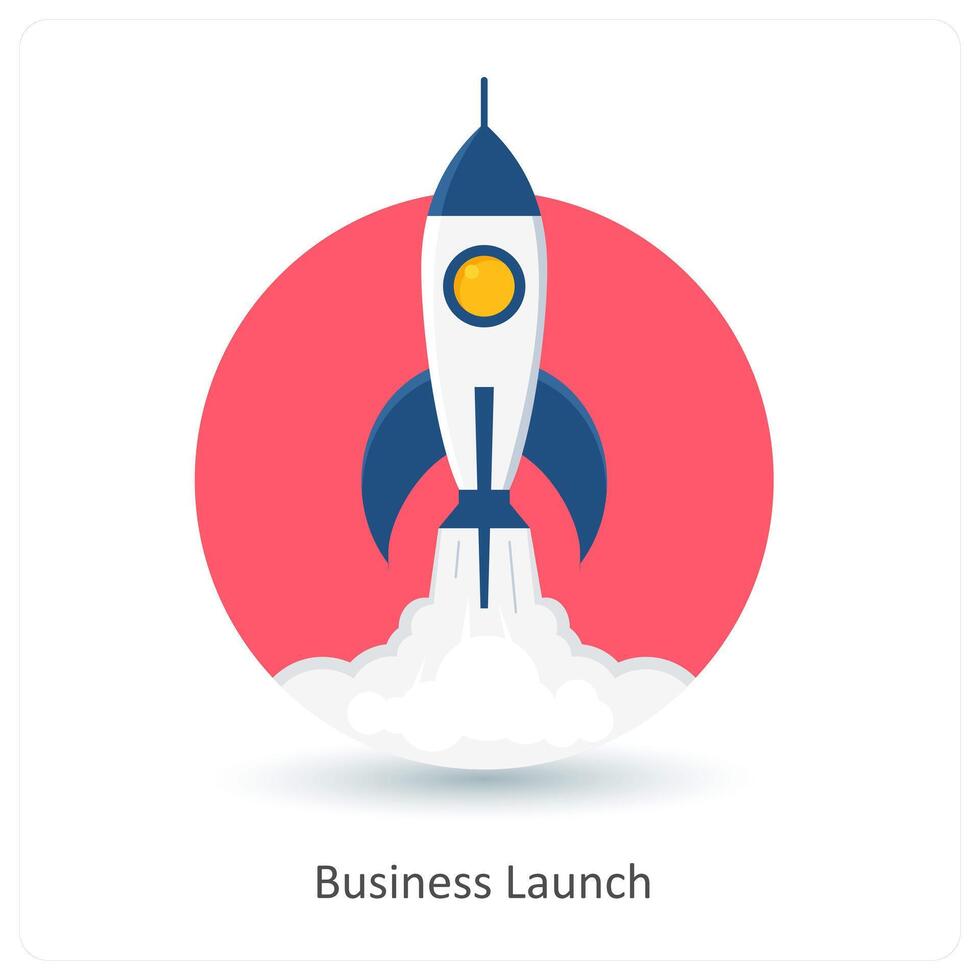 Business Launch and startup icon concept vector