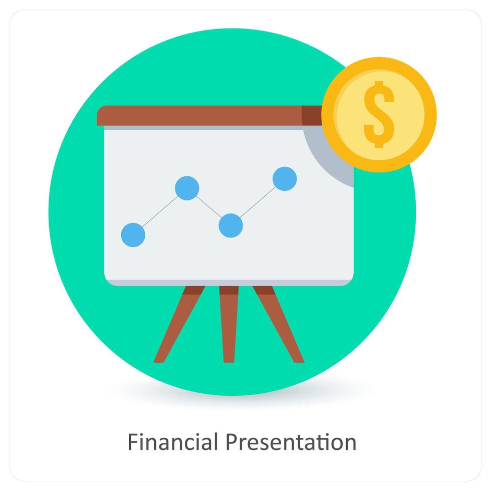 Financial Presentation and graphs icon concept vector