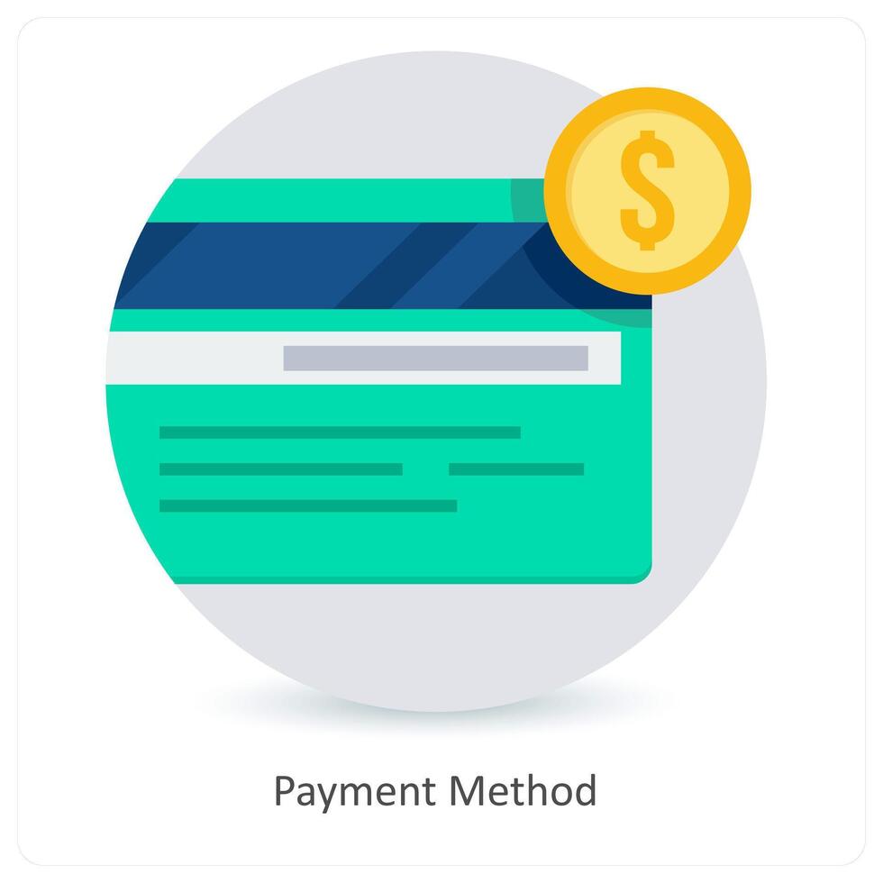 Payment Method and coins icon concept vector