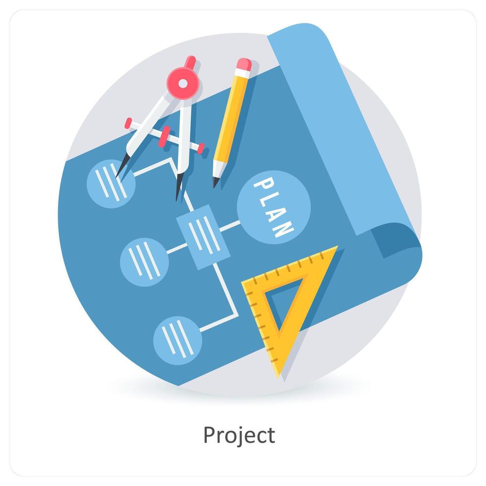Project and team icon concept vector