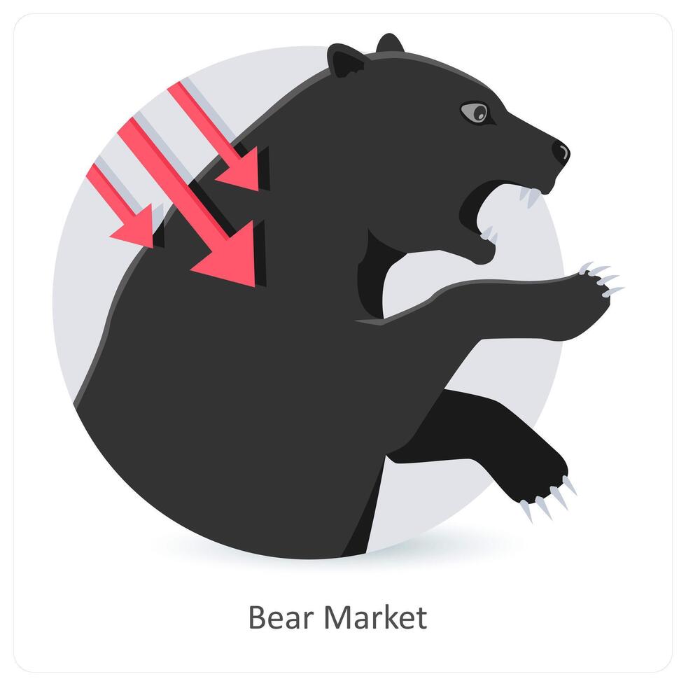 Bear Market and stock icon concept vector