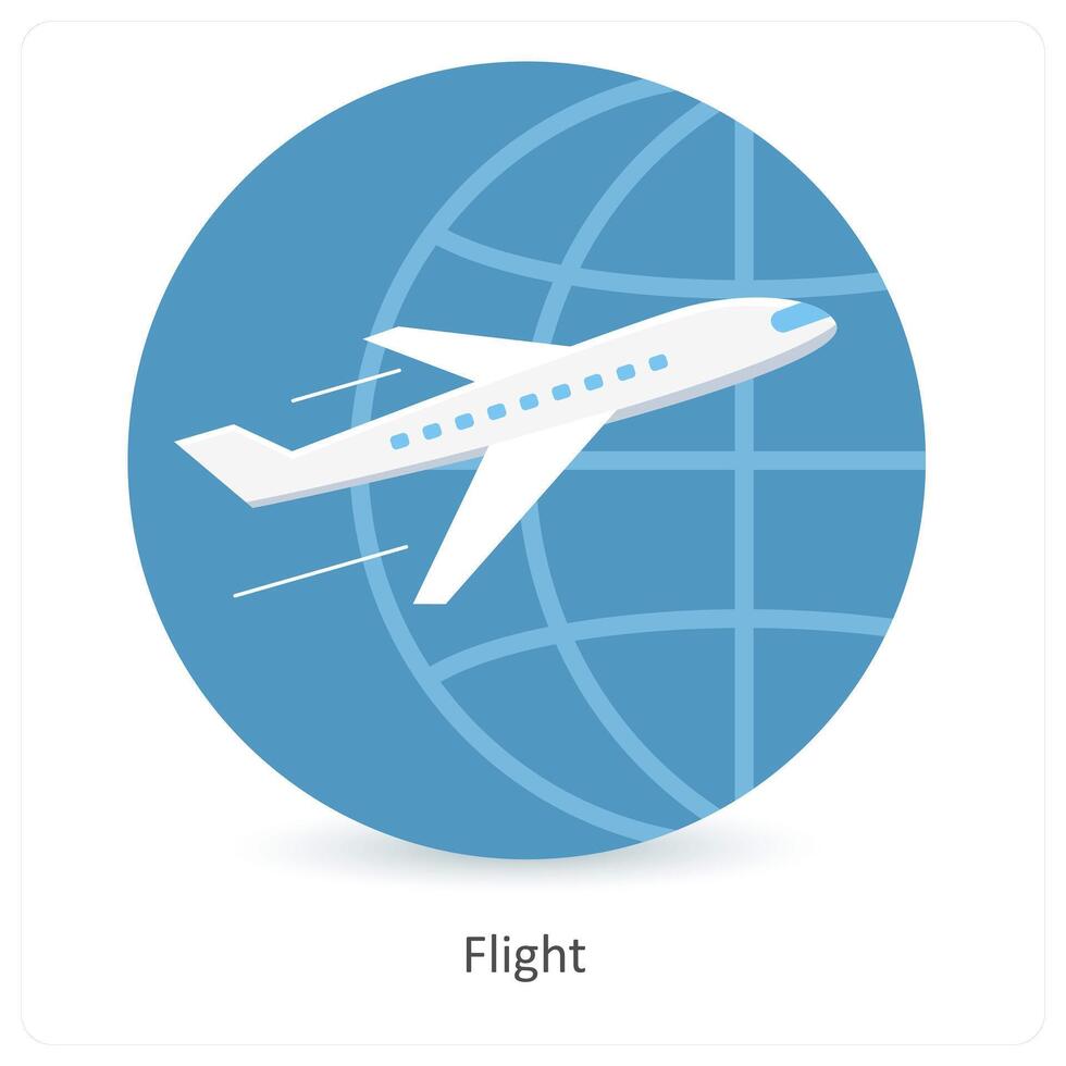Flight and travel icon concept vector