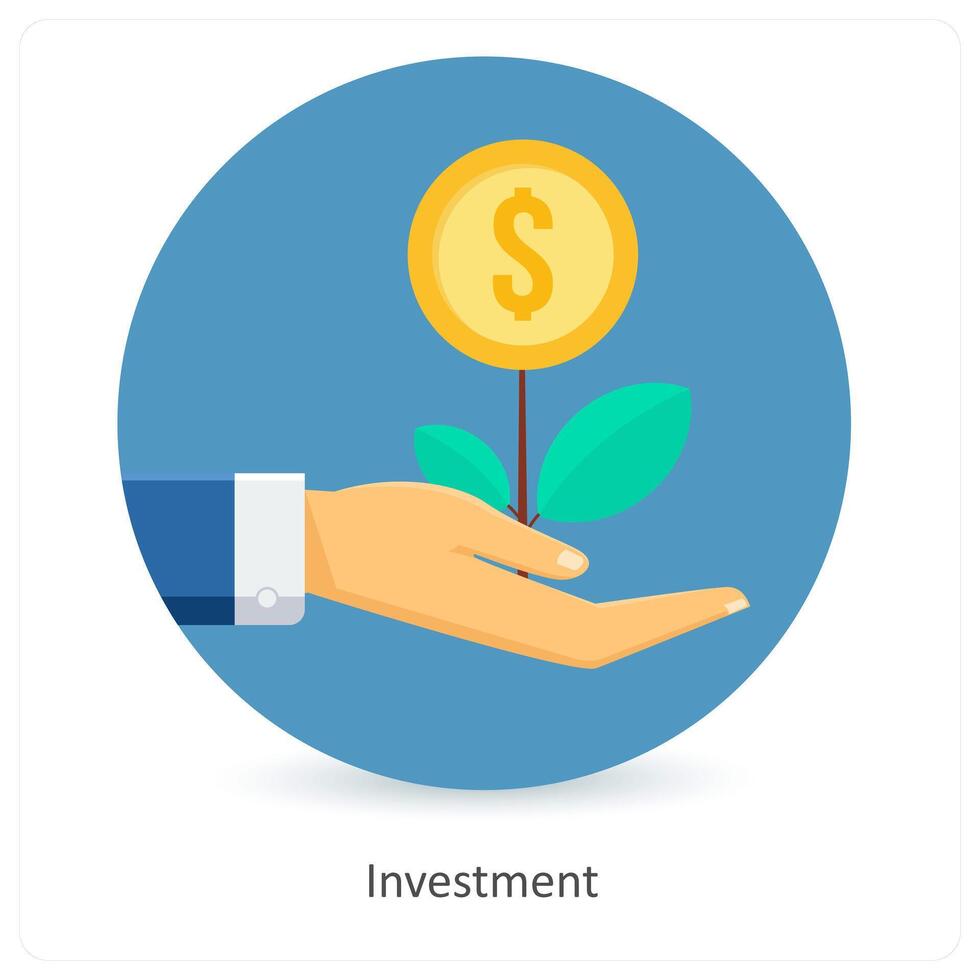 Investment and growth icon concept vector