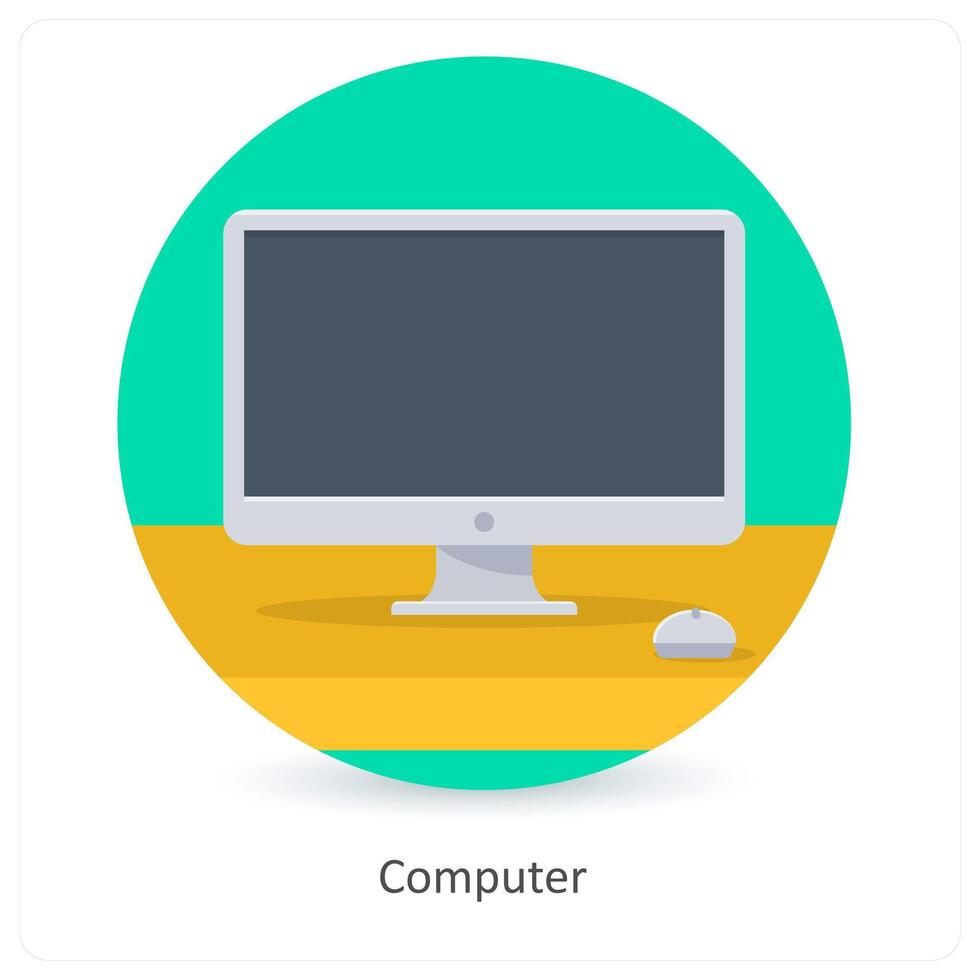 Computer and mouse icon concept vector