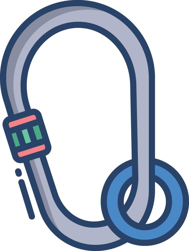 Carabiner linear color illustration vector