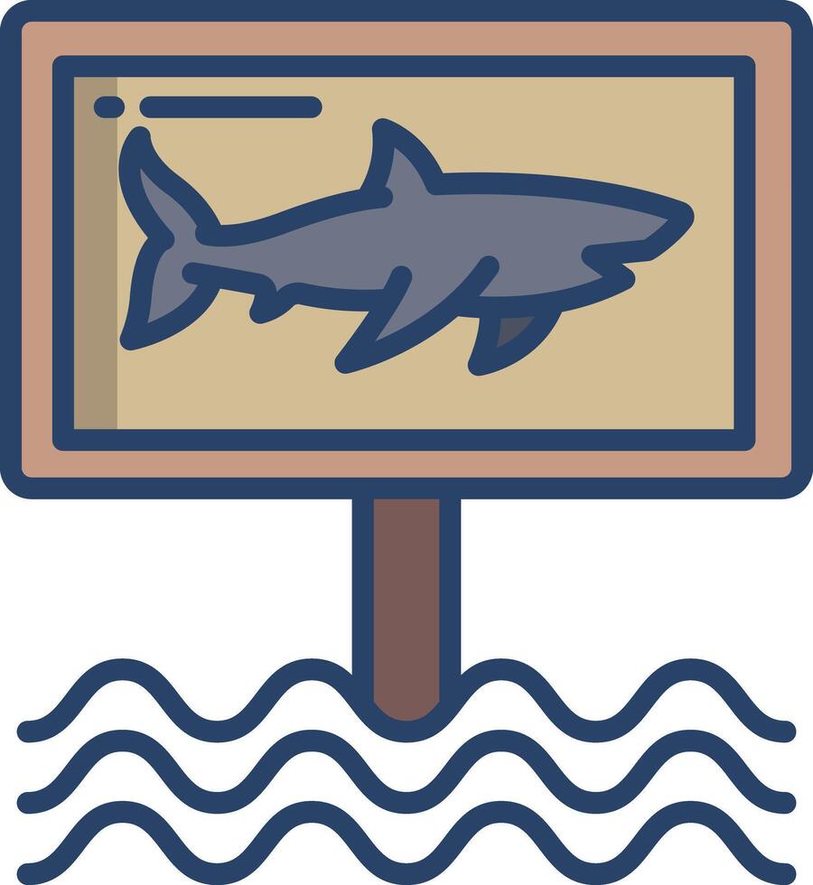 Warning linear color illustration vector