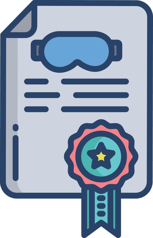 Certificate linear color illustration vector