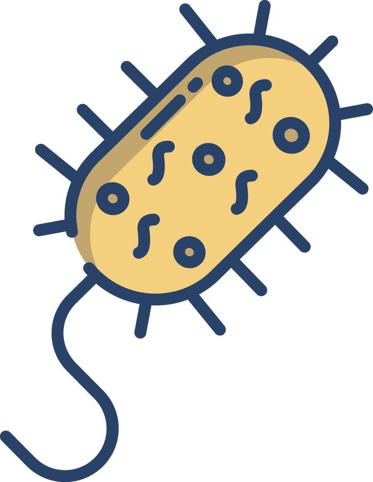 Bacteria linear color illustration vector