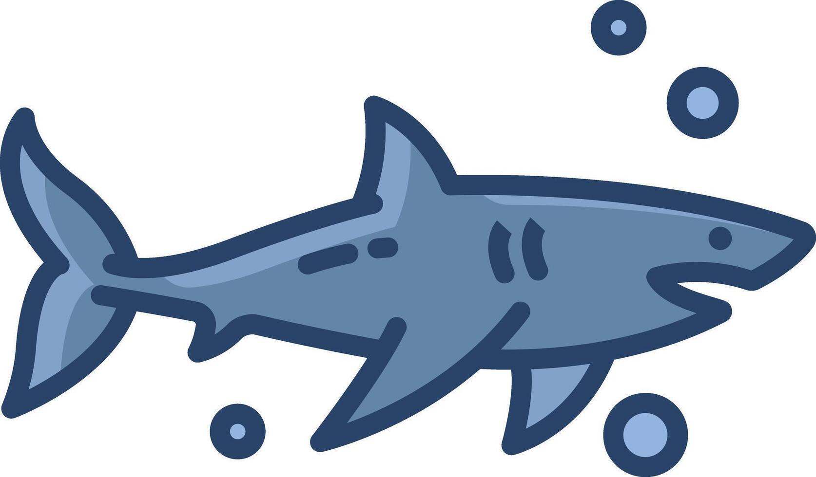 Shark linear color illustration vector