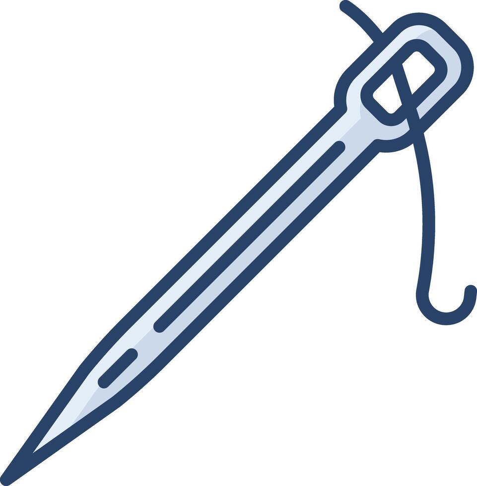 Needle linear color illustration vector