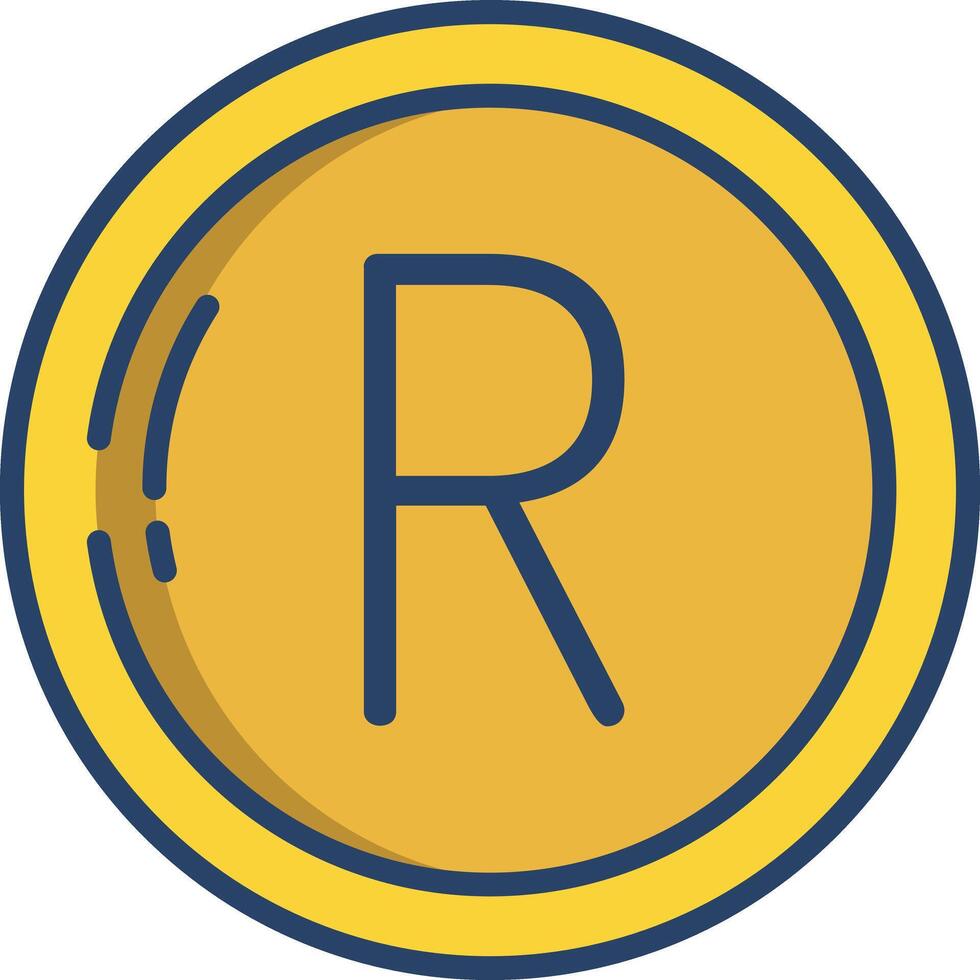 Rands Coin linear color illustration vector
