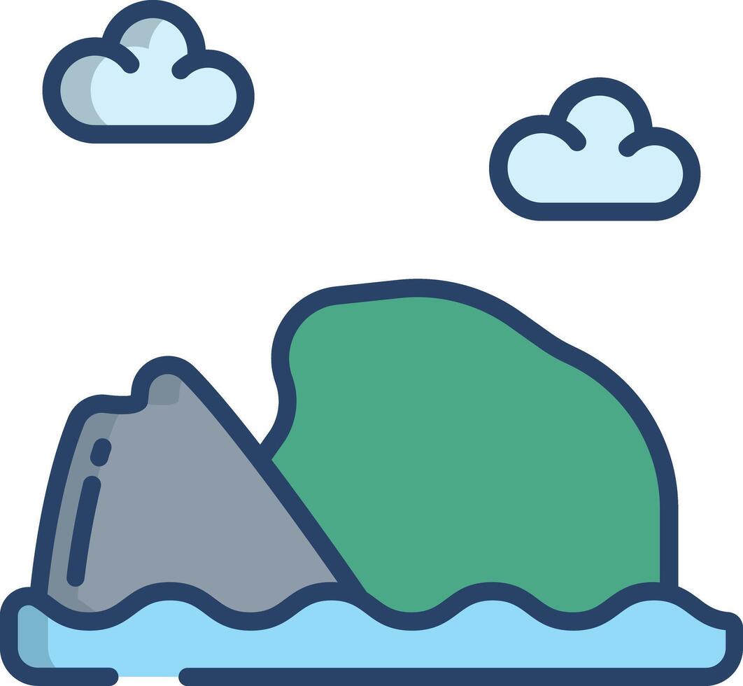 Table Mountain linear color illustration vector