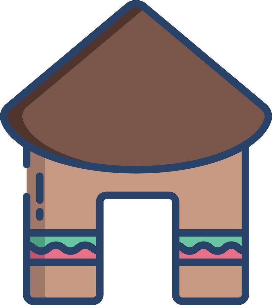 Hut linear color illustration vector