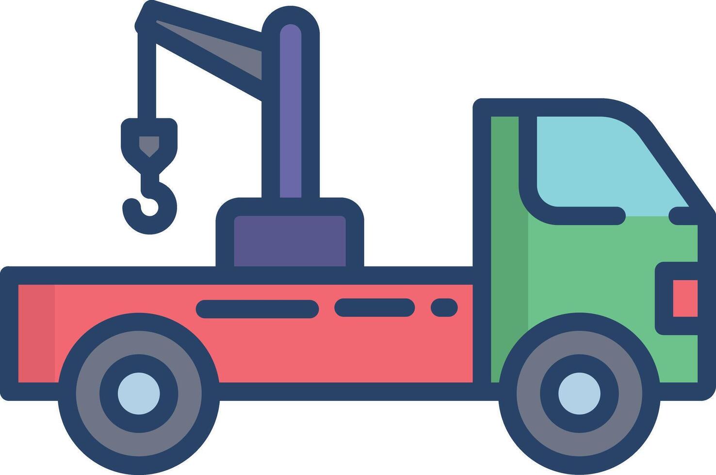 Crane linear color illustration vector